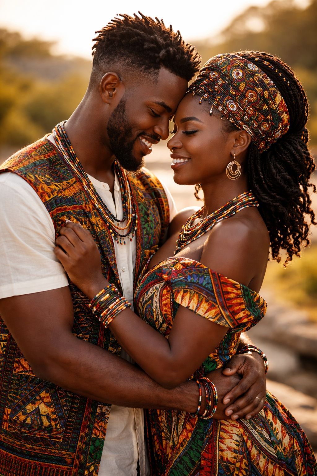 Happy couple sharing a beautiful moment together